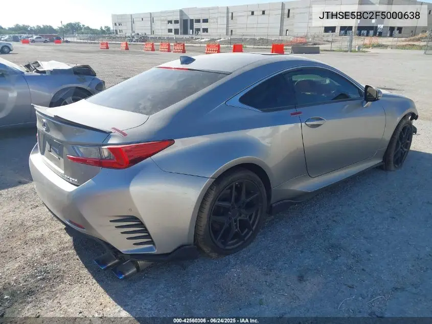 2015 Lexus Rc 350 VIN: JTHSE5BC2F5000638 Lot: 42560306