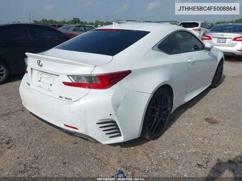 2015 Lexus Rc 350 VIN: JTHHE5BC4F5008864 Lot: 42624291