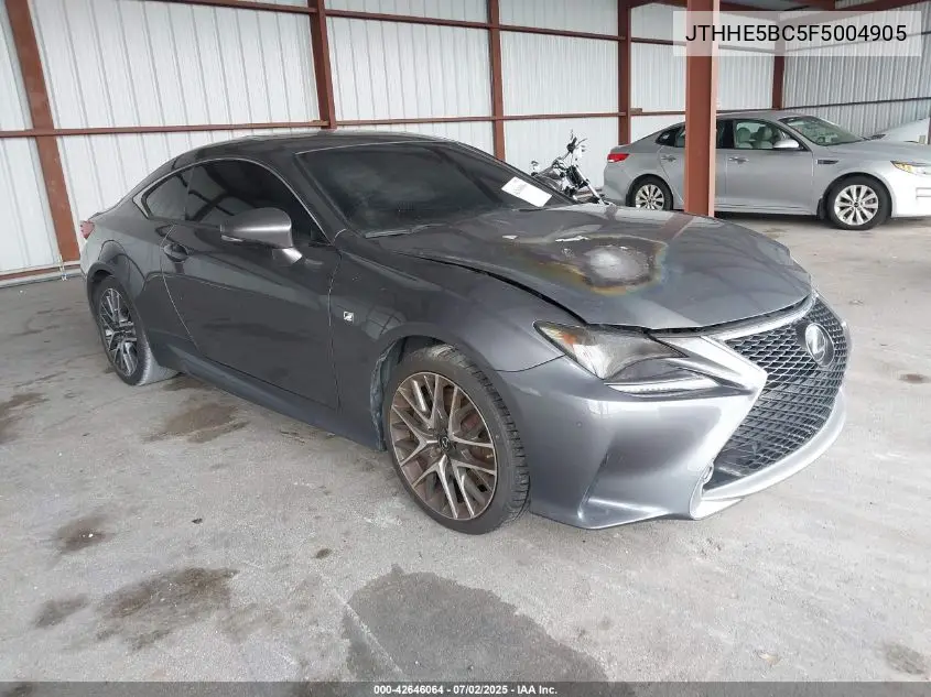2015 Lexus Rc 350 VIN: JTHHE5BC5F5004905 Lot: 42646064