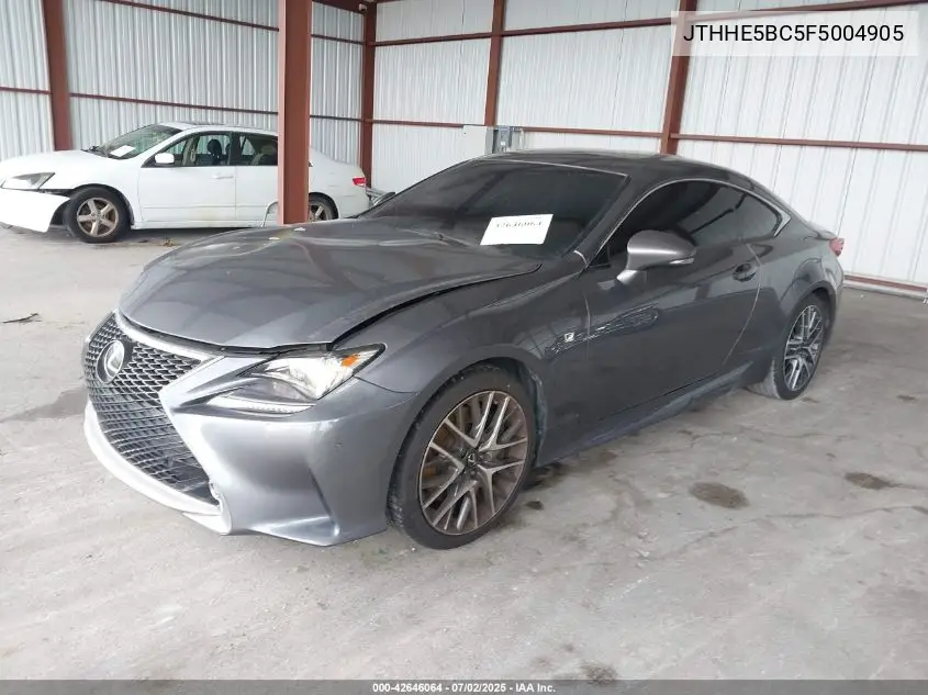 2015 Lexus Rc 350 VIN: JTHHE5BC5F5004905 Lot: 42646064