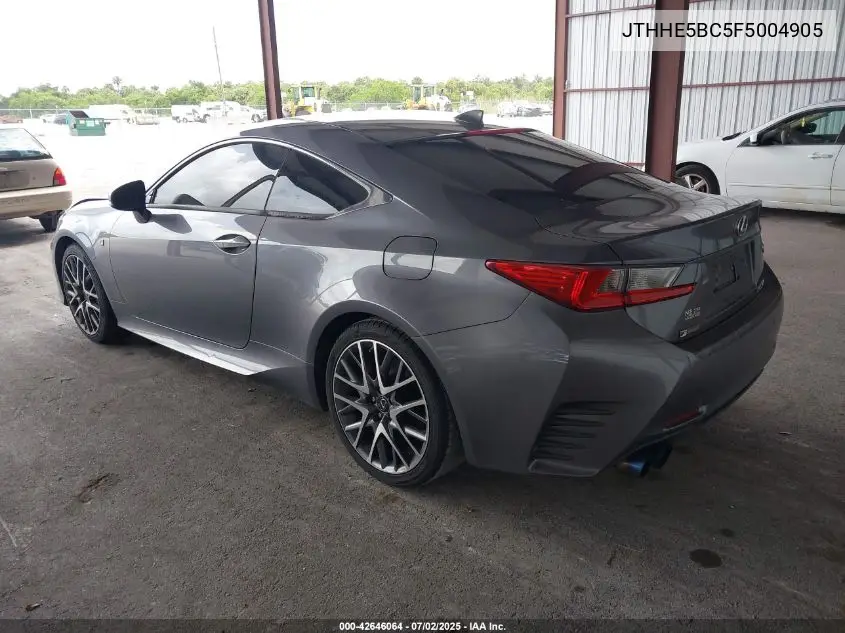 2015 Lexus Rc 350 VIN: JTHHE5BC5F5004905 Lot: 42646064