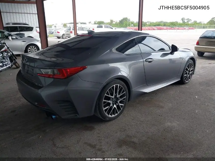 2015 Lexus Rc 350 VIN: JTHHE5BC5F5004905 Lot: 42646064