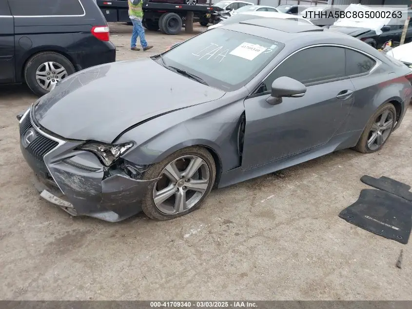 2016 Lexus Rc 200T VIN: JTHHA5BC8G5000263 Lot: 41709340