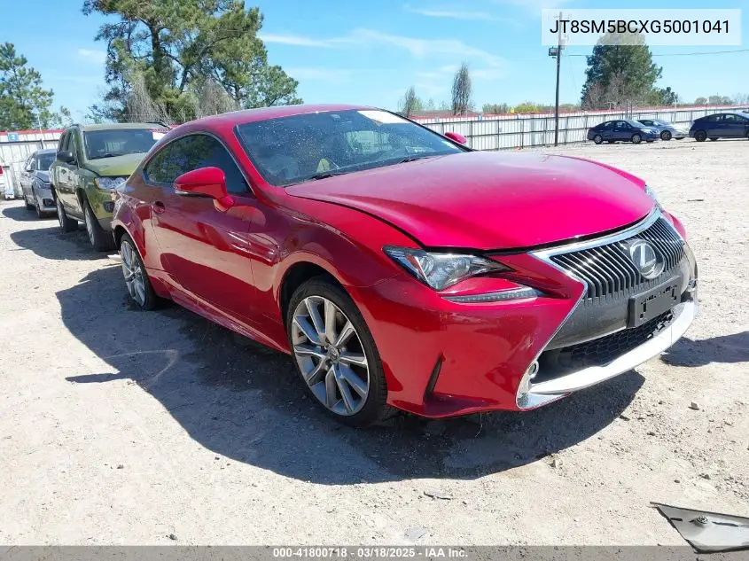2016 Lexus Rc 300 VIN: JTHSM5BCXG5001041 Lot: 41800718