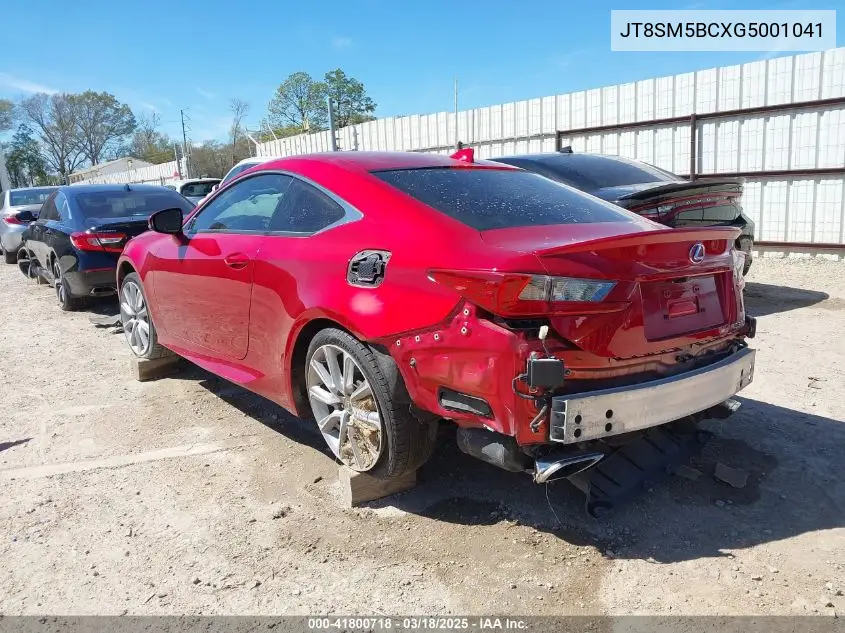 2016 Lexus Rc 300 VIN: JTHSM5BCXG5001041 Lot: 41800718