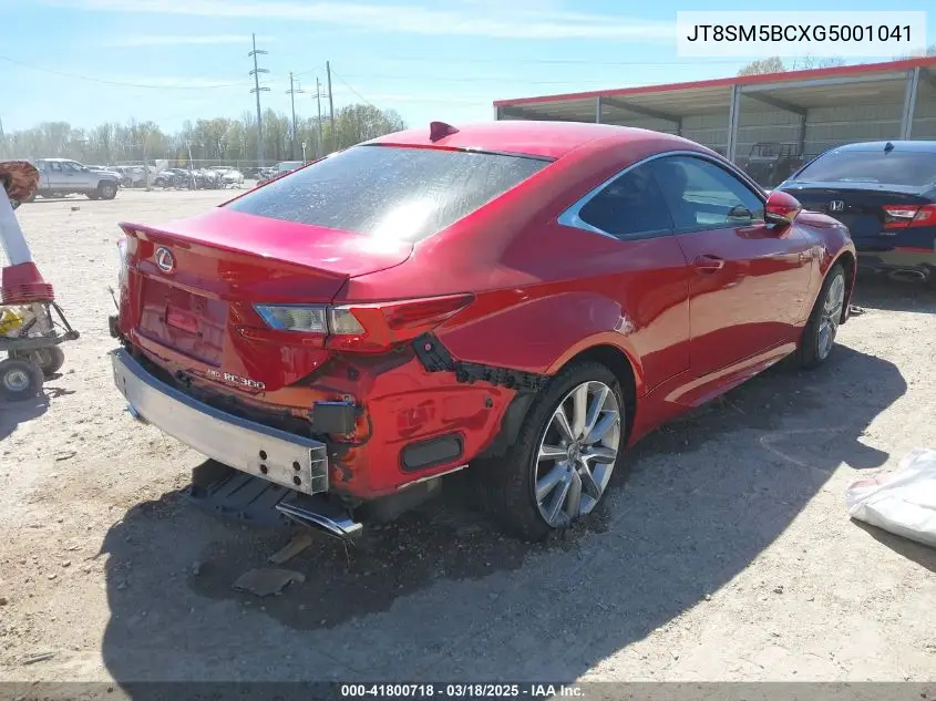2016 Lexus Rc 300 VIN: JTHSM5BCXG5001041 Lot: 41800718