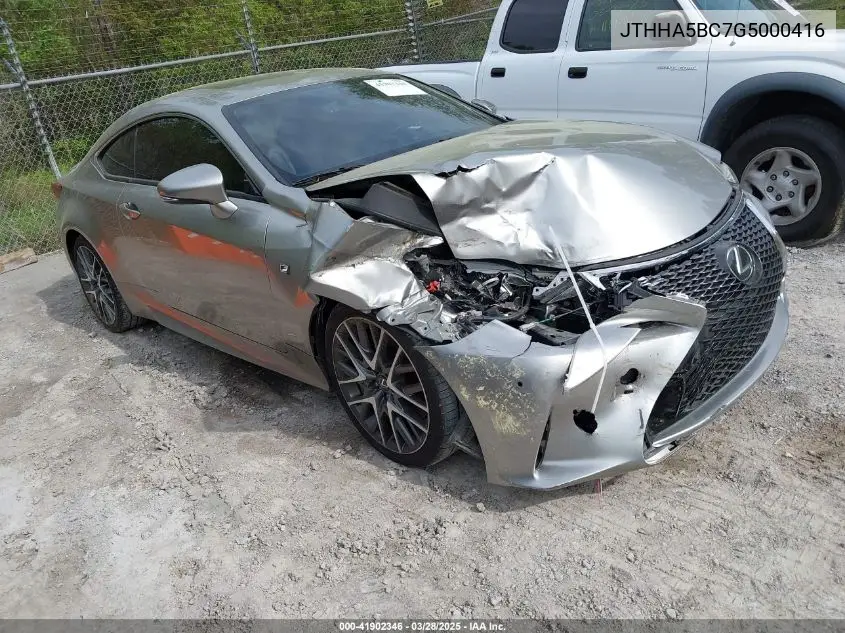 2016 Lexus Rc 200T VIN: JTHHA5BC7G5000416 Lot: 41902346