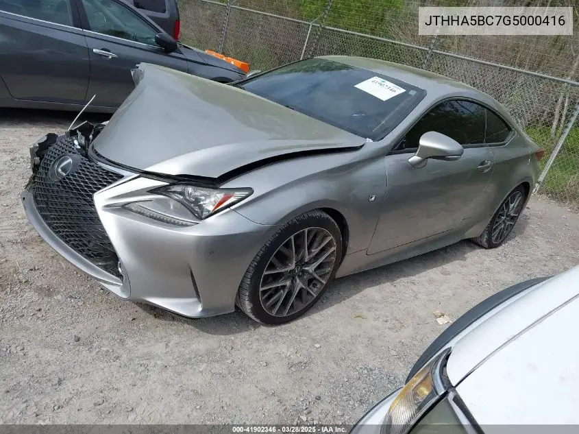 2016 Lexus Rc 200T VIN: JTHHA5BC7G5000416 Lot: 41902346