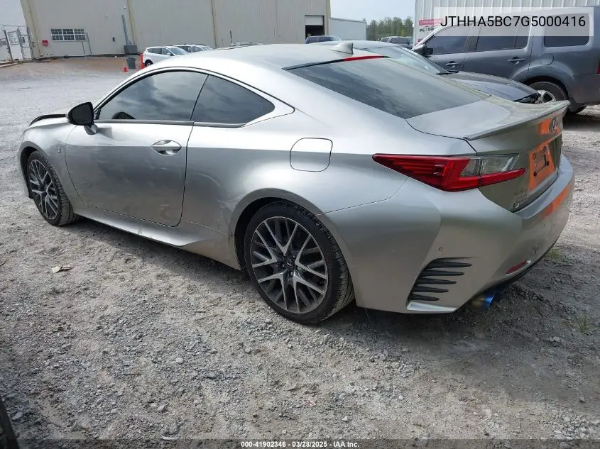 2016 Lexus Rc 200T VIN: JTHHA5BC7G5000416 Lot: 41902346