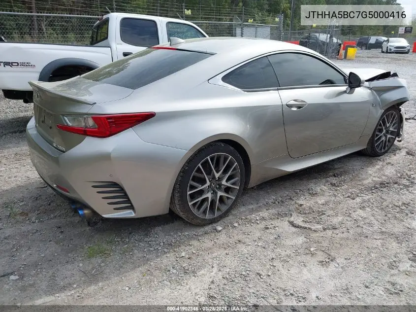 2016 Lexus Rc 200T VIN: JTHHA5BC7G5000416 Lot: 41902346