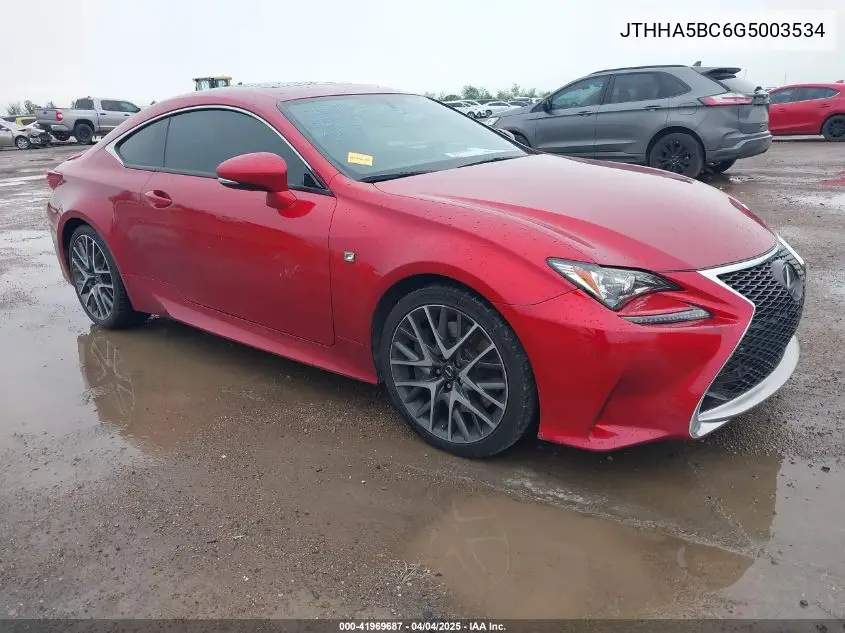 2016 Lexus Rc 200T VIN: JTHHA5BC6G5003534 Lot: 41969687