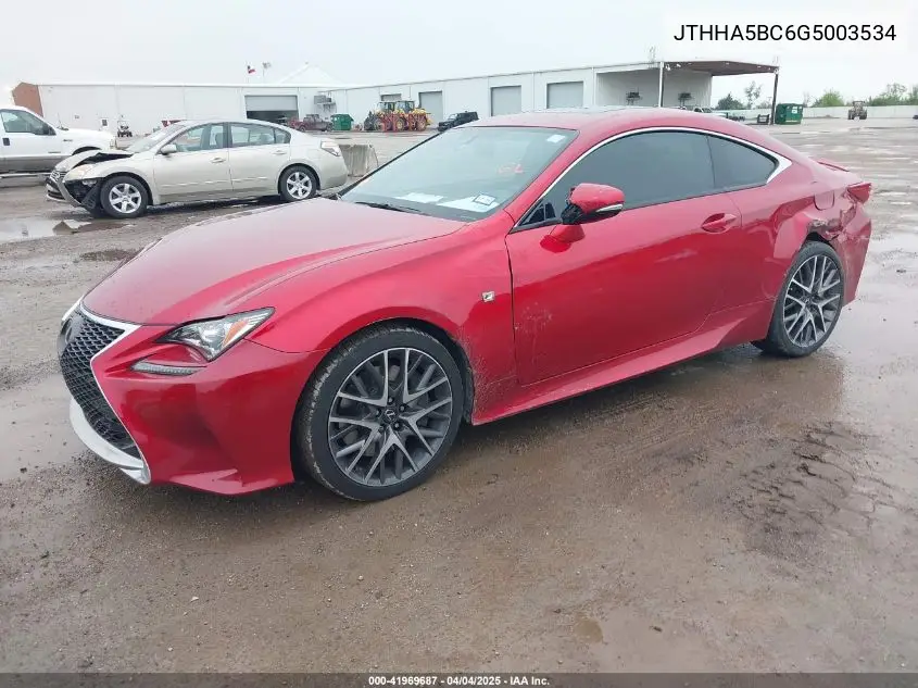 2016 Lexus Rc 200T VIN: JTHHA5BC6G5003534 Lot: 41969687