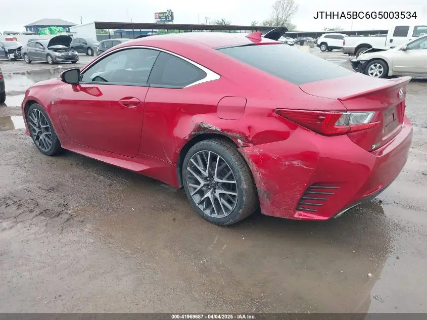2016 Lexus Rc 200T VIN: JTHHA5BC6G5003534 Lot: 41969687
