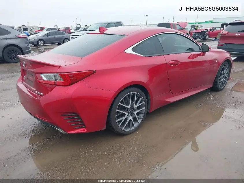 2016 Lexus Rc 200T VIN: JTHHA5BC6G5003534 Lot: 41969687