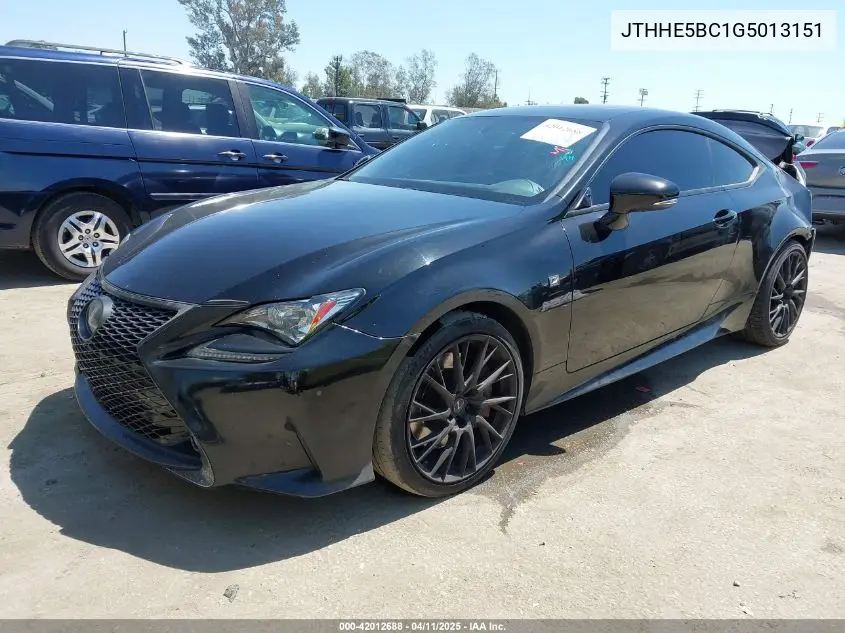 2016 Lexus Rc 350 VIN: JTHHE5BC1G5013151 Lot: 42012688