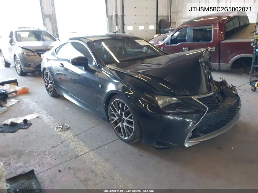 2016 Lexus Rc 300 VIN: JTHSM5BC2G5002071 Lot: 42041149