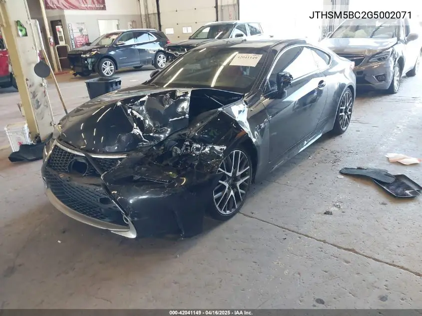 2016 Lexus Rc 300 VIN: JTHSM5BC2G5002071 Lot: 42041149