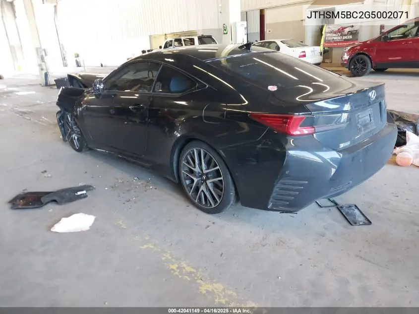 2016 Lexus Rc 300 VIN: JTHSM5BC2G5002071 Lot: 42041149