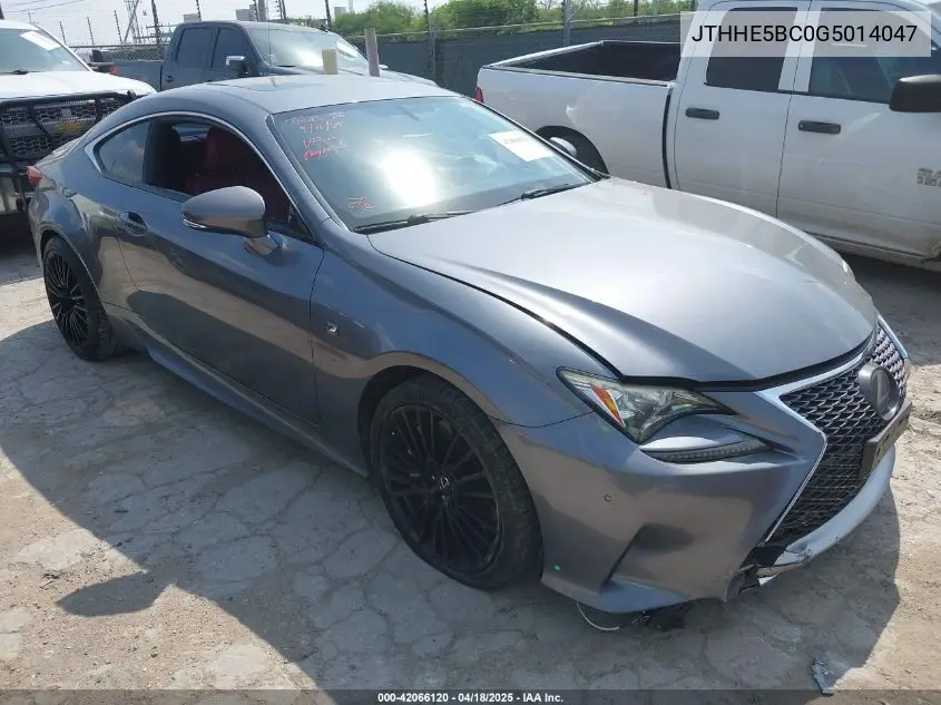 2016 Lexus Rc 350 VIN: JTHHE5BC0G5014047 Lot: 42066120