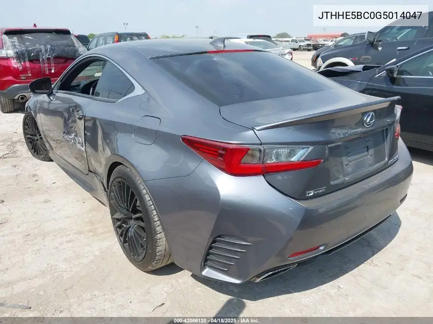 2016 Lexus Rc 350 VIN: JTHHE5BC0G5014047 Lot: 42066120