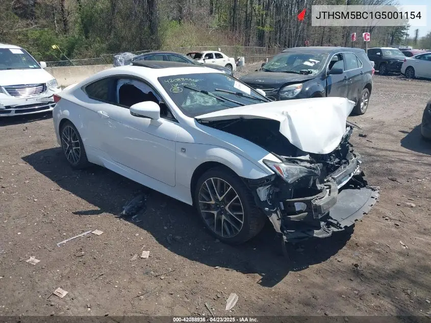 2016 Lexus Rc 300 VIN: JTHSM5BC1G5001154 Lot: 42088936