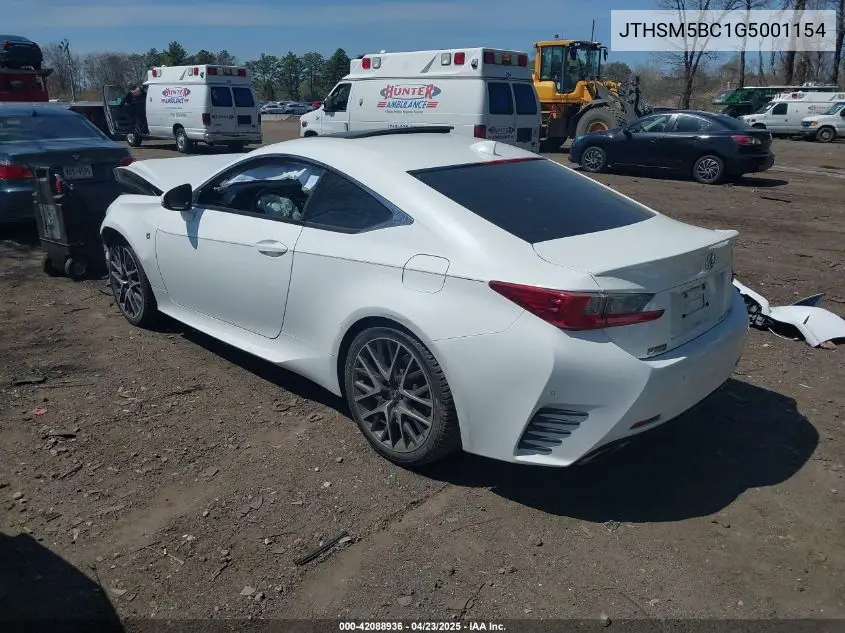 2016 Lexus Rc 300 VIN: JTHSM5BC1G5001154 Lot: 42088936