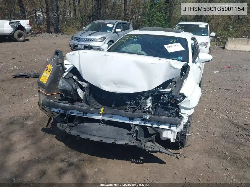 2016 Lexus Rc 300 VIN: JTHSM5BC1G5001154 Lot: 42088936