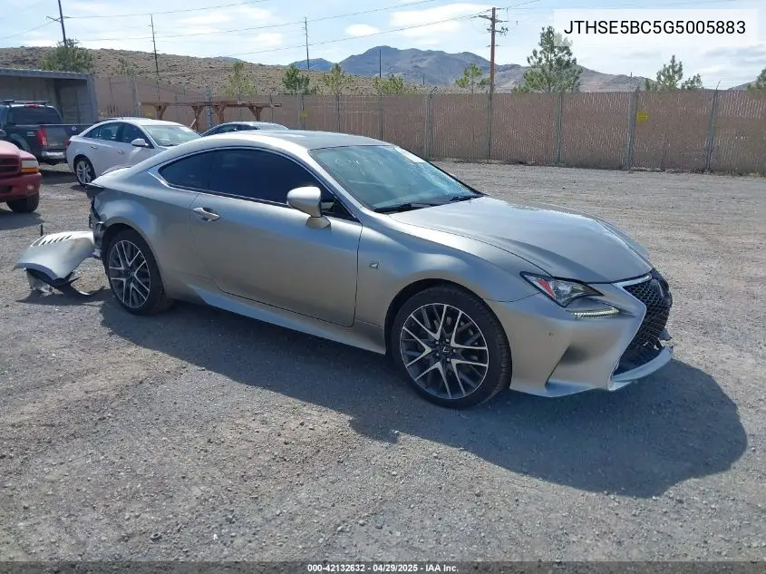 2016 Lexus Rc 350 VIN: JTHSE5BC5G5005883 Lot: 42132632