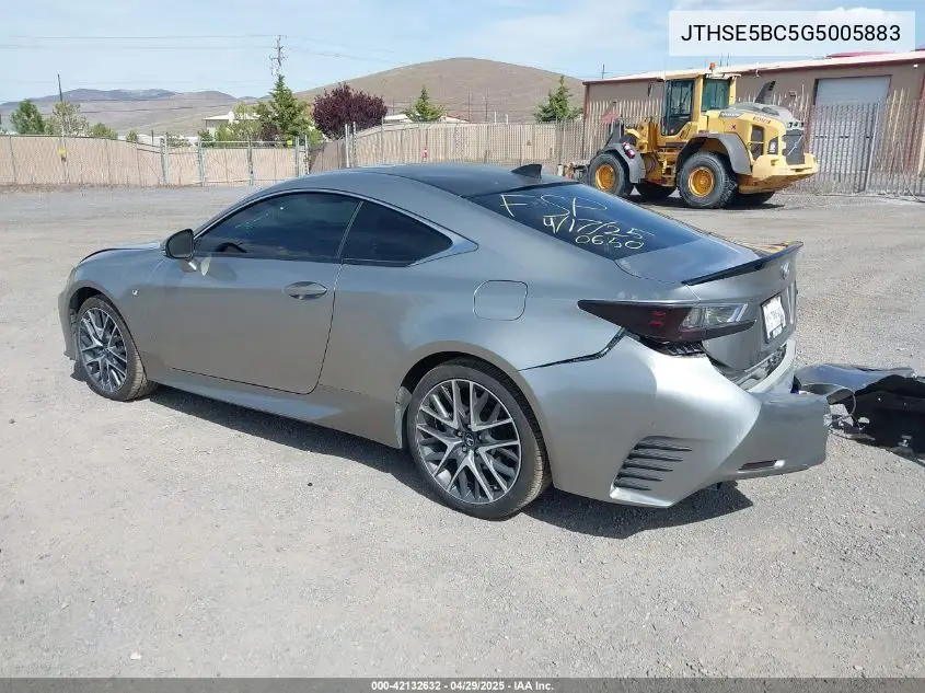 2016 Lexus Rc 350 VIN: JTHSE5BC5G5005883 Lot: 42132632