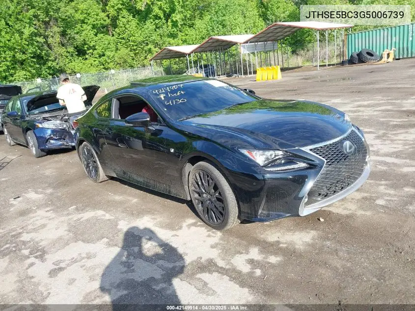 2016 Lexus Rc 350 VIN: JTHSE5BC3G5006739 Lot: 42149914