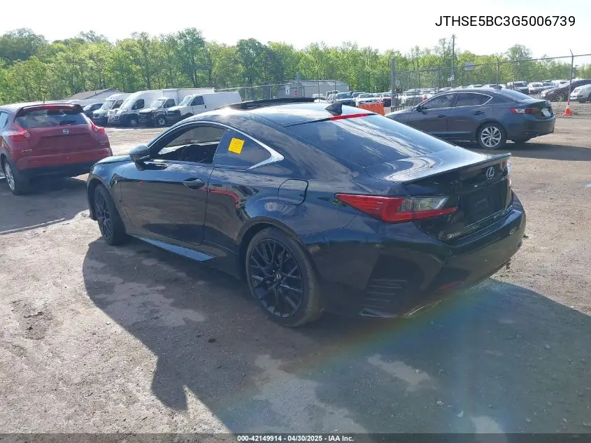 2016 Lexus Rc 350 VIN: JTHSE5BC3G5006739 Lot: 42149914
