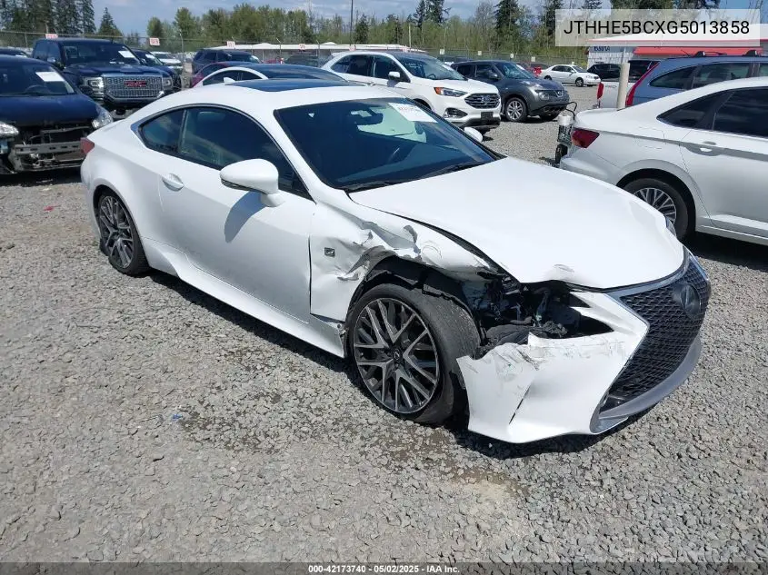 2016 Lexus Rc 350 VIN: JTHHE5BCXG5013858 Lot: 42173740