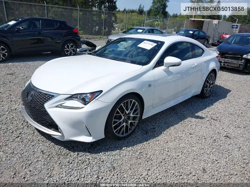 2016 Lexus Rc 350 VIN: JTHHE5BCXG5013858 Lot: 42173740