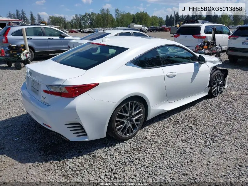 2016 Lexus Rc 350 VIN: JTHHE5BCXG5013858 Lot: 42173740
