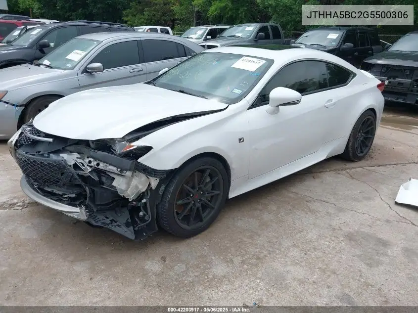 2016 Lexus Rc 200T VIN: JTHHA5BC2G5500306 Lot: 42203917