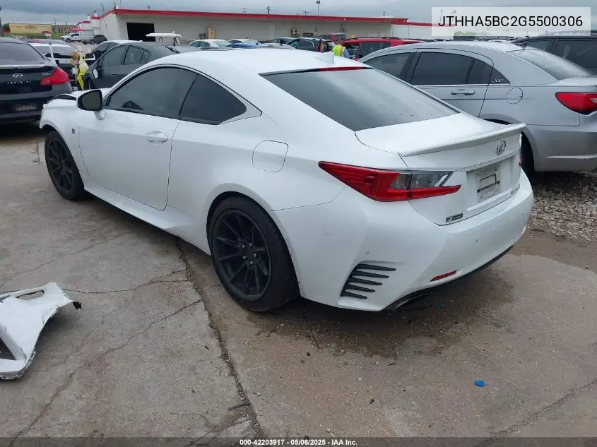 2016 Lexus Rc 200T VIN: JTHHA5BC2G5500306 Lot: 42203917