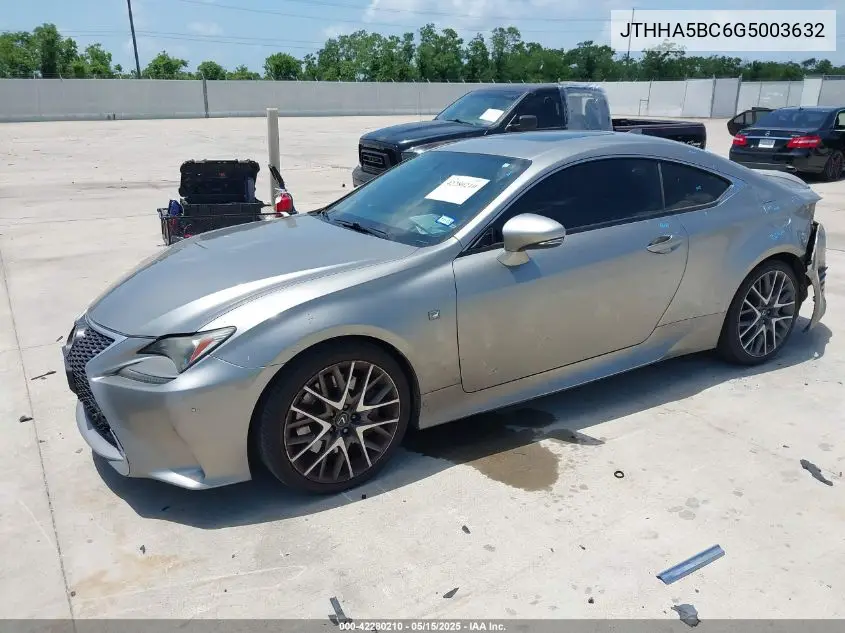 2016 Lexus Rc 200T VIN: JTHHA5BC6G5003632 Lot: 42280210