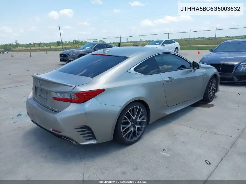 2016 Lexus Rc 200T VIN: JTHHA5BC6G5003632 Lot: 42280210