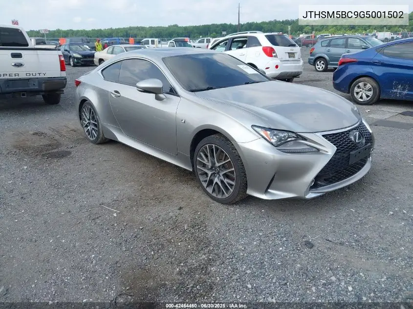 2016 Lexus Rc 300 VIN: JTHSM5BC9G5001502 Lot: 42464460