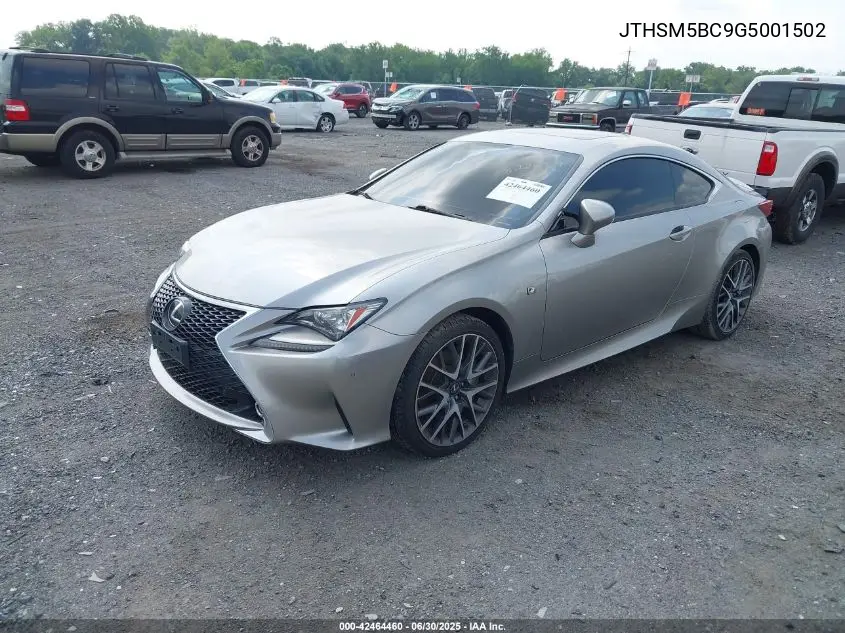 2016 Lexus Rc 300 VIN: JTHSM5BC9G5001502 Lot: 42464460