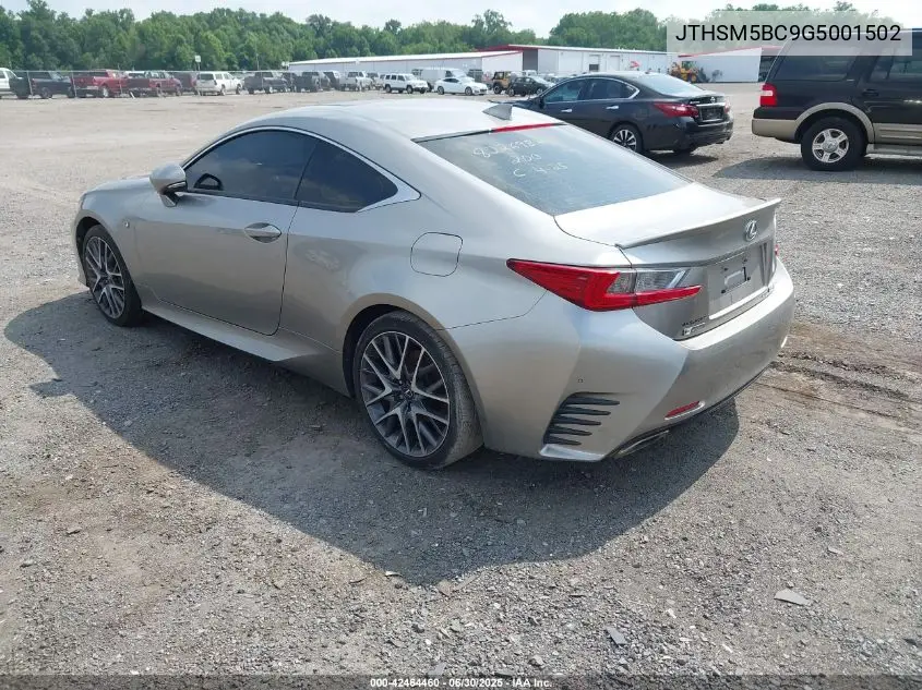 2016 Lexus Rc 300 VIN: JTHSM5BC9G5001502 Lot: 42464460