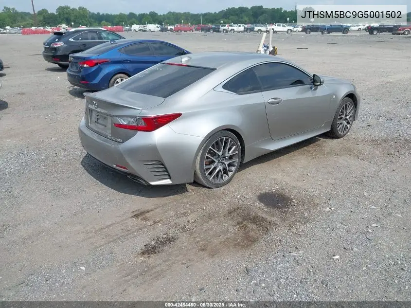 2016 Lexus Rc 300 VIN: JTHSM5BC9G5001502 Lot: 42464460