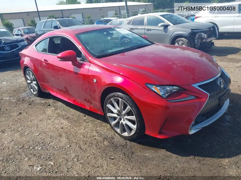 2016 Lexus Rc 300 VIN: JTHSM5BC1G5000408 Lot: 42499409