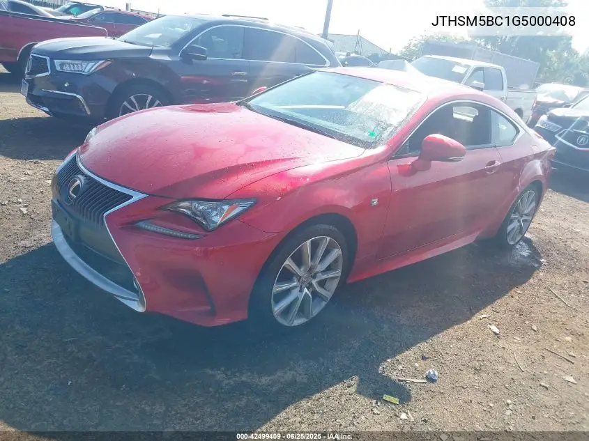 2016 Lexus Rc 300 VIN: JTHSM5BC1G5000408 Lot: 42499409