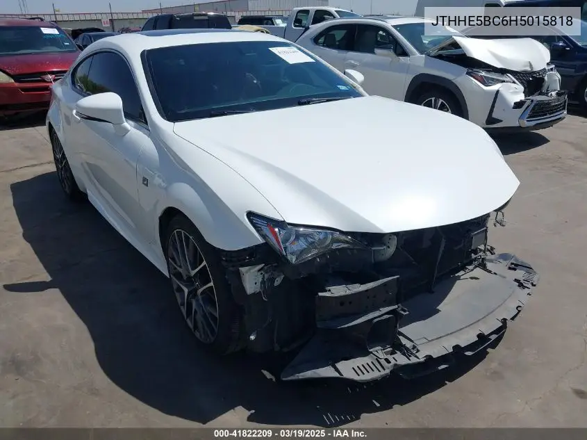 2017 Lexus Rc 350 VIN: JTHHE5BC6H5015818 Lot: 41822209