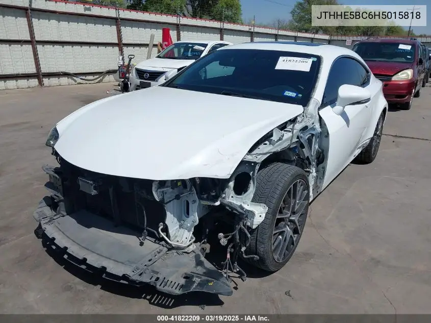 2017 Lexus Rc 350 VIN: JTHHE5BC6H5015818 Lot: 41822209