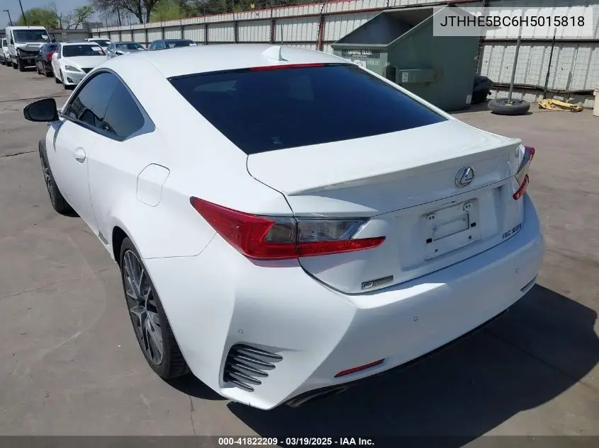 2017 Lexus Rc 350 VIN: JTHHE5BC6H5015818 Lot: 41822209