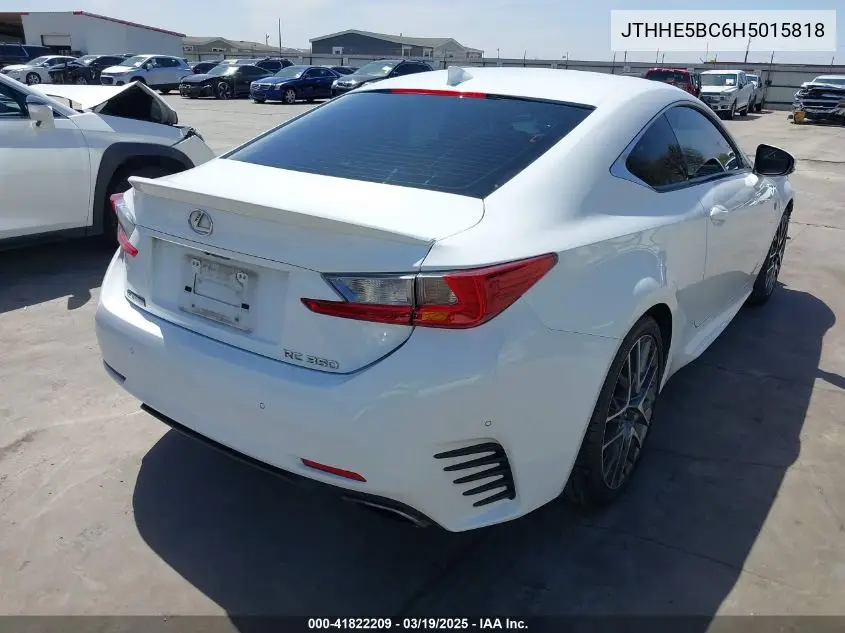 2017 Lexus Rc 350 VIN: JTHHE5BC6H5015818 Lot: 41822209