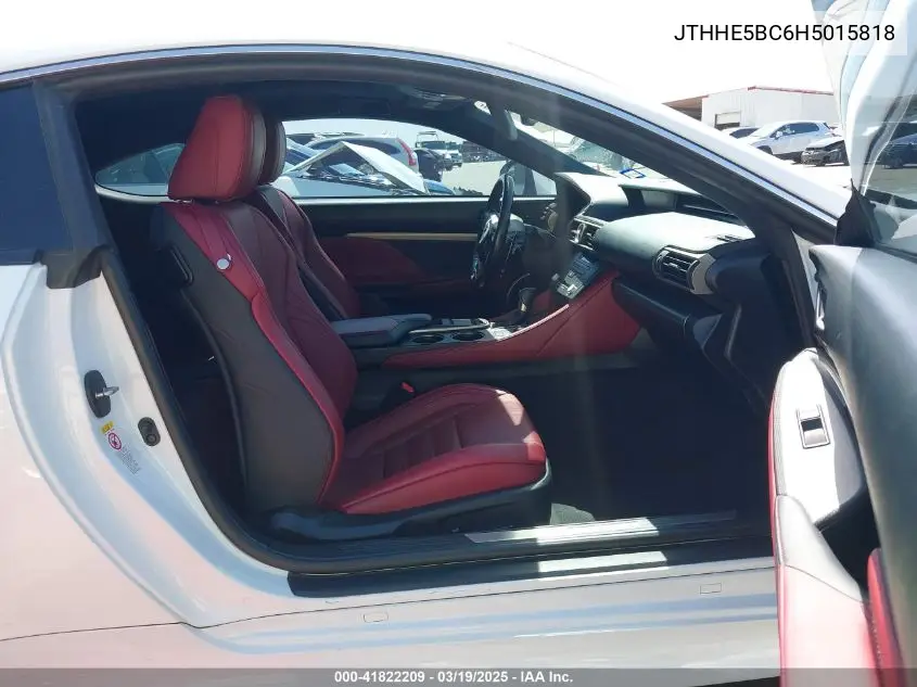 2017 Lexus Rc 350 VIN: JTHHE5BC6H5015818 Lot: 41822209