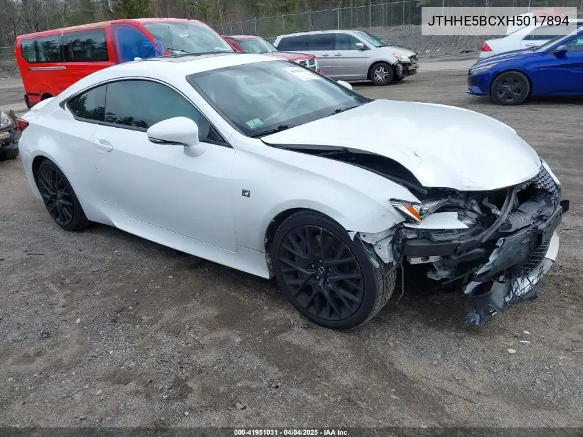2017 Lexus Rc 350 VIN: JTHHE5BCXH5017894 Lot: 41951031